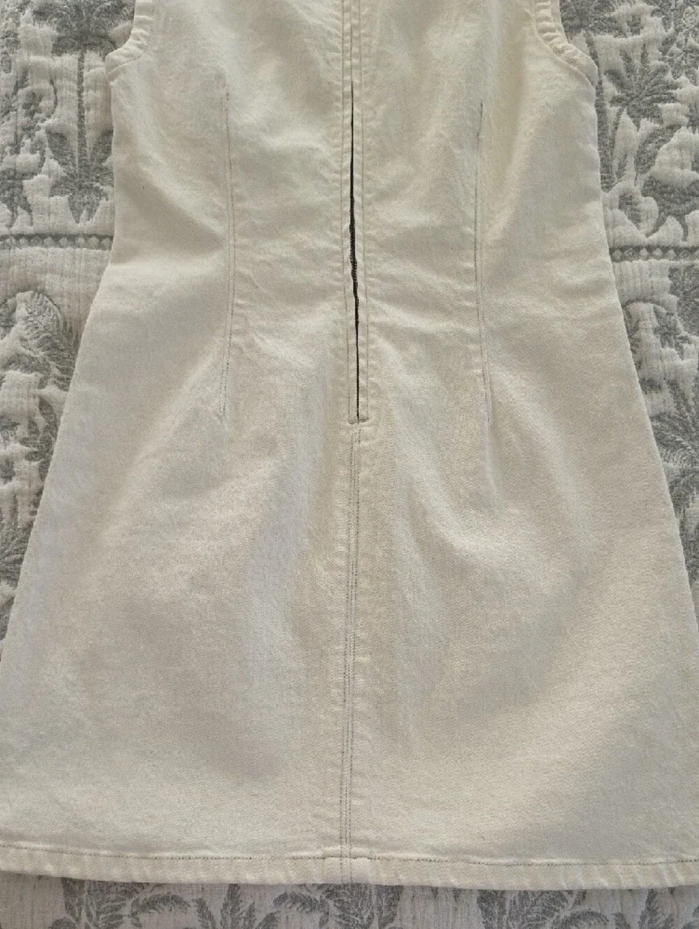 Abercrombie & Fitch Cream Sleeveless Structured Denim Mini Dress - Picture 5 of 5